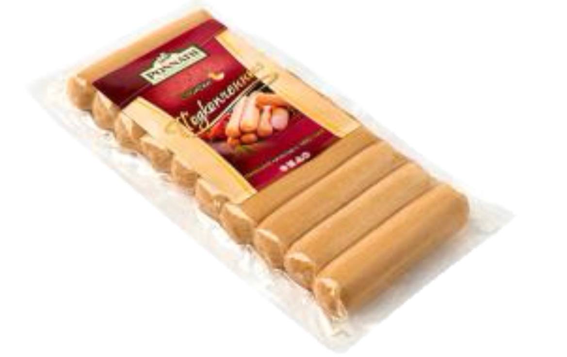 Сосиски куриные (подкопченные), 10 шт. х 20 гр., вес.