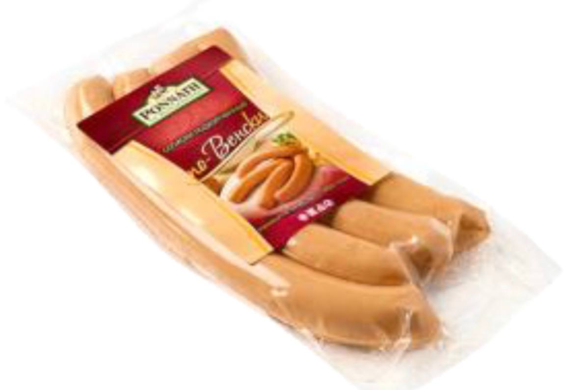 Сосиски "по-Венски"(подкопченные), 10 шт. х 100 гр., вес.